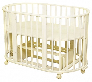 Круглая кроватка-трансформер Noony Cozy, цвет – слоновая кость (Noony, CZ_002)